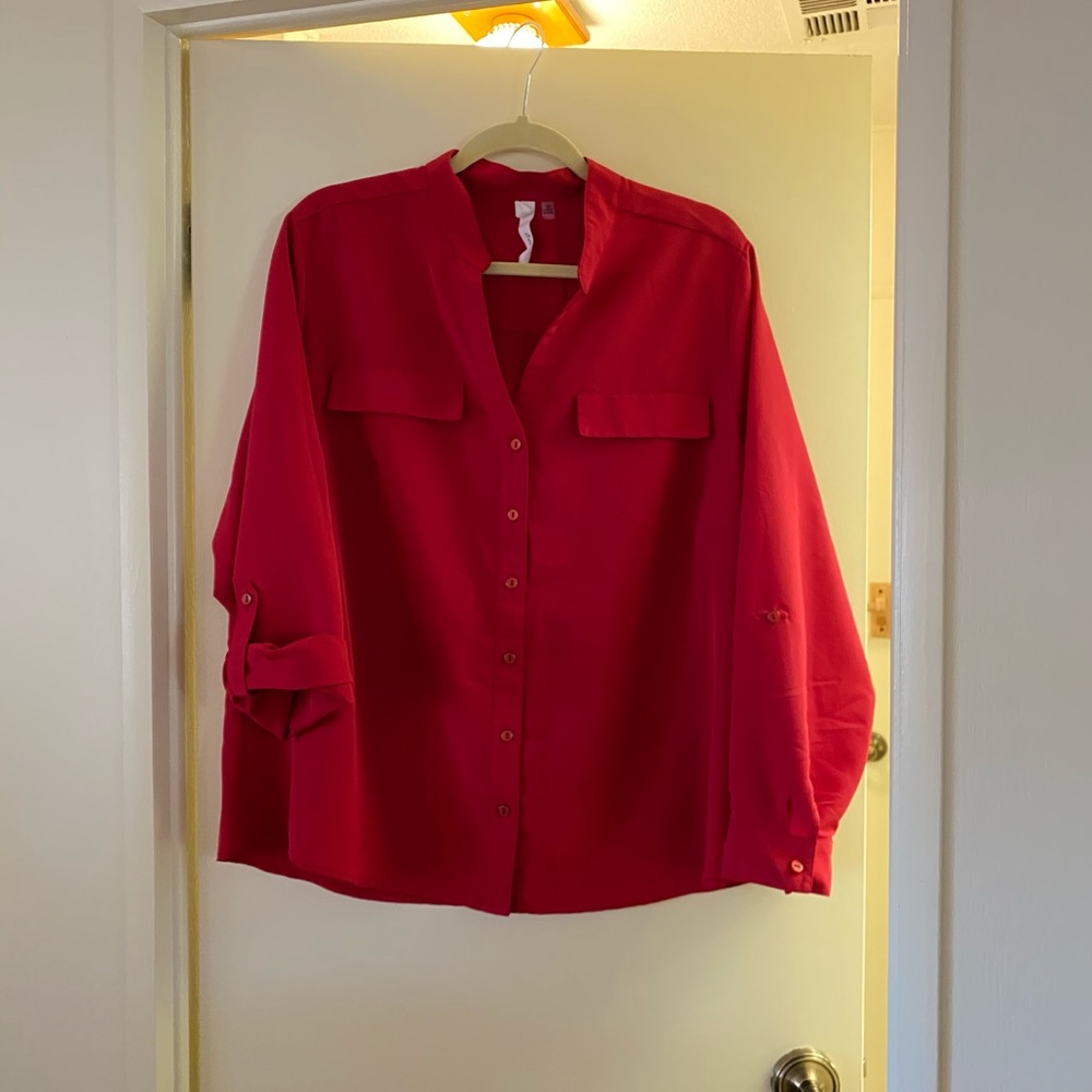 NY Collection Plus size red blouse.